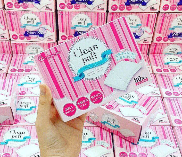 Bông Clean Puff có ưu điểm vượt trội là thành phần bông tự nhiên không pha tạp chất